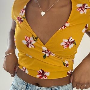 Floral Multicolor Wrap Around Crop top